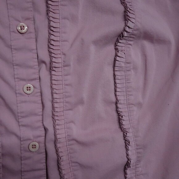 Worthington Button-Up Shirt Women Size XL Pink Long Sleeve Stretch Cotton Blend - Picture 3 of 8